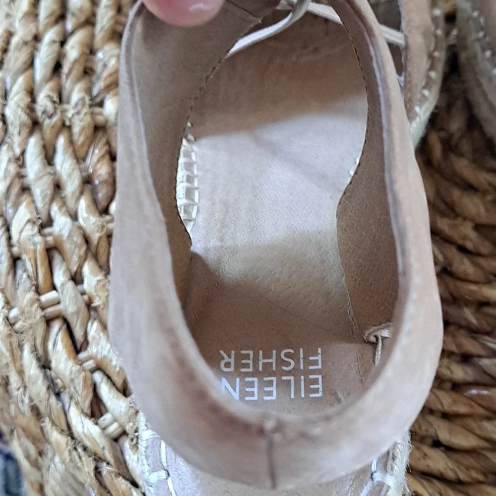 Eileen Fisher Womens Tan Nubuck Suede Whim 2.75
